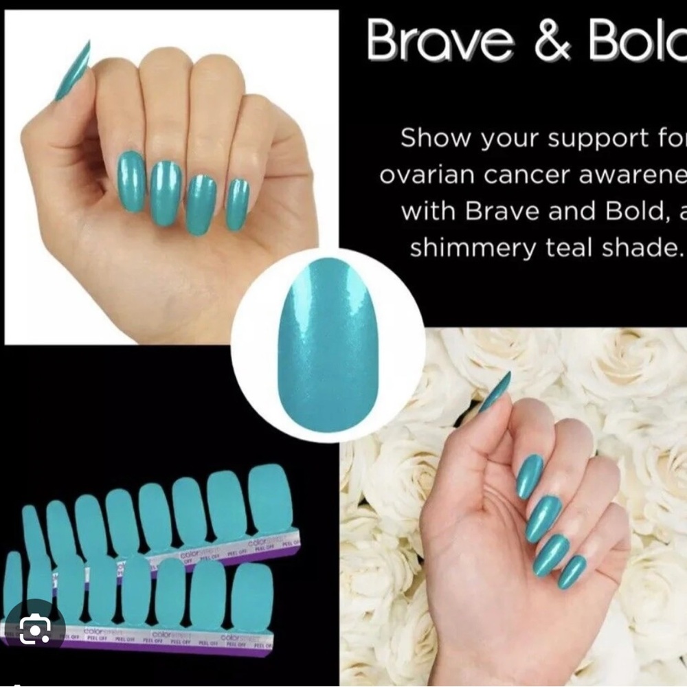 Color Street Brave & Bold Shimmery Teal Press-On Nails